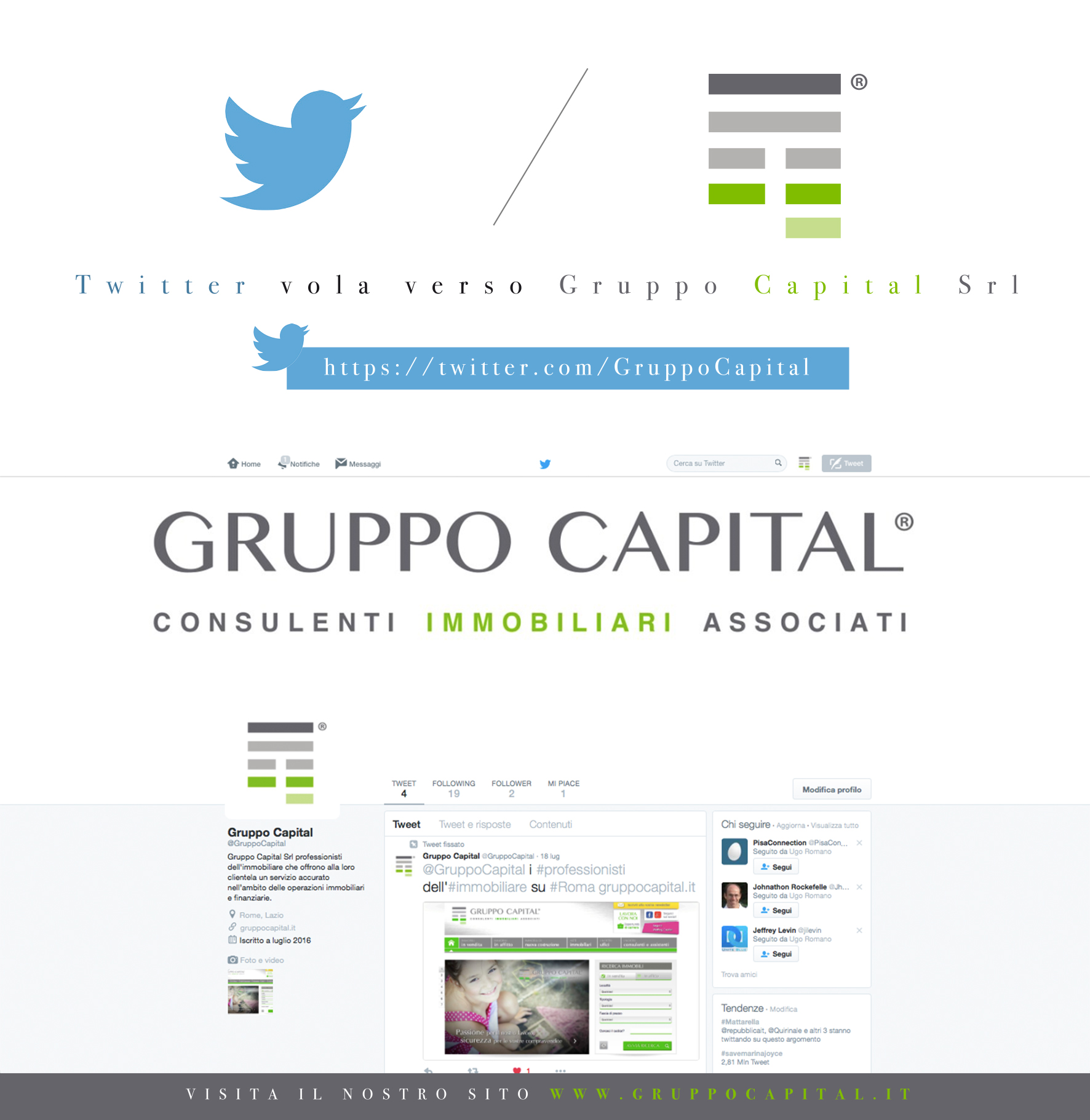 “Twitter vola verso Gruppo Capital Srl”